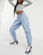 Missguided Tapered Jean In Light Blue-blues