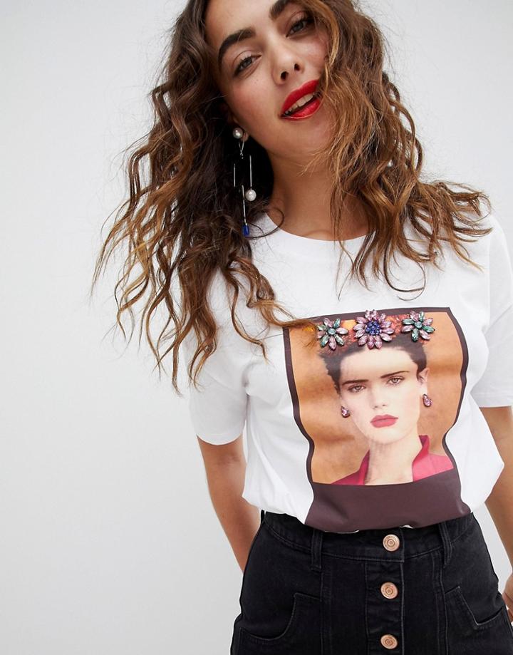 Stradivarius Embellished Tee - White