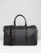 Barneys Structured Leather Carryall In Black - Black