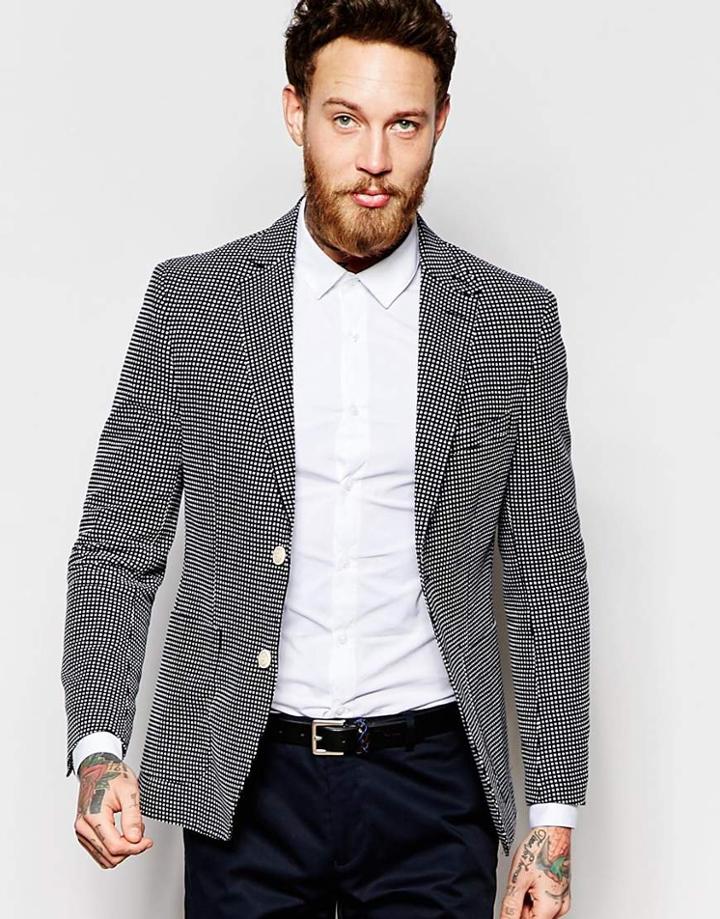 Feraud Navy And White Blazer - Navy