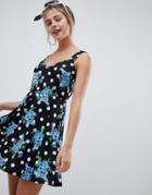 Asos Design Sundress In Floral Spot Print - Multi