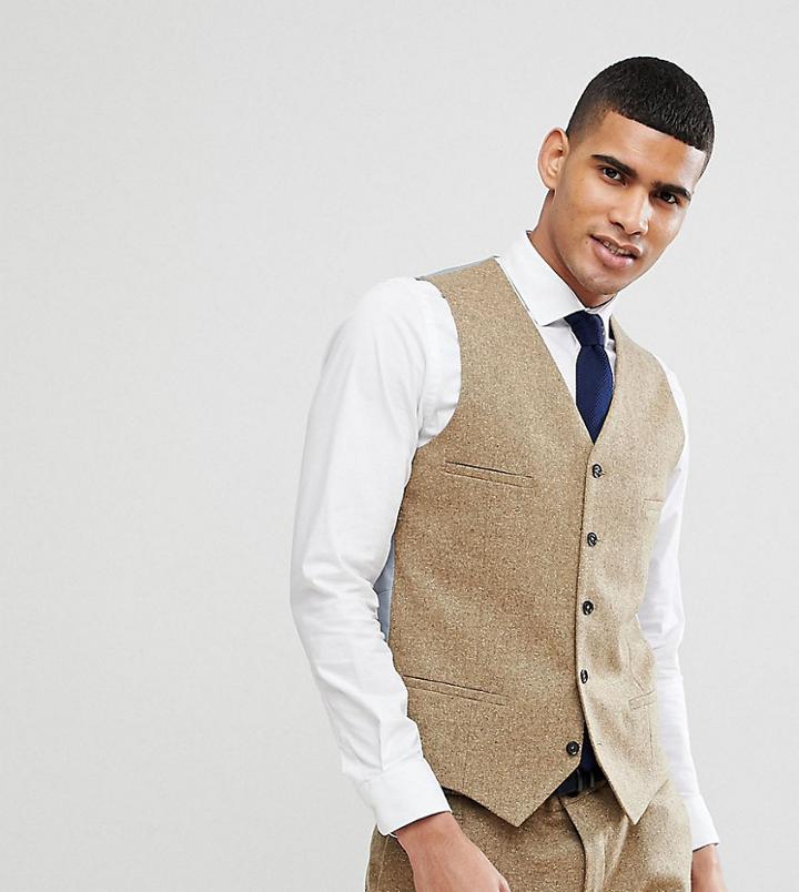 Noak Skinny Vest In Fleck - Stone