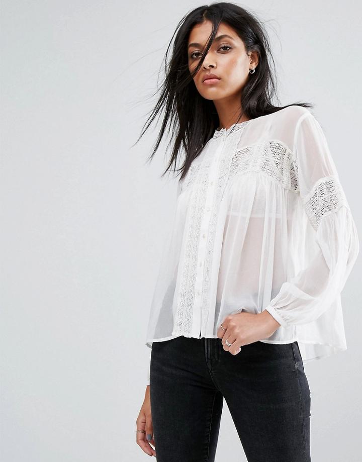 Allsaints Pinto Sheer Shirt - White