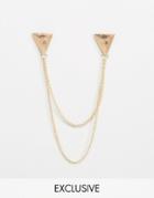 Reclaimed Vintage Collar Tips With Chain - Gold