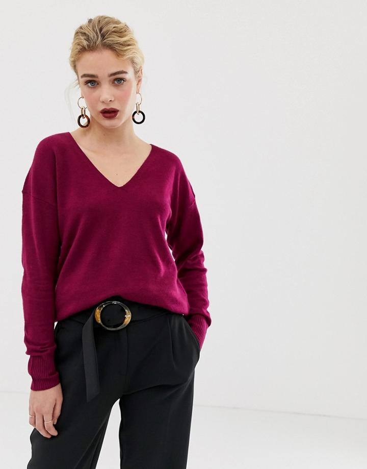 French Connection Dehla Valli Wool Blend Sweater-purple