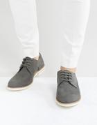 Dune Beatnik Derby Shoes In Gray Suede - Gray