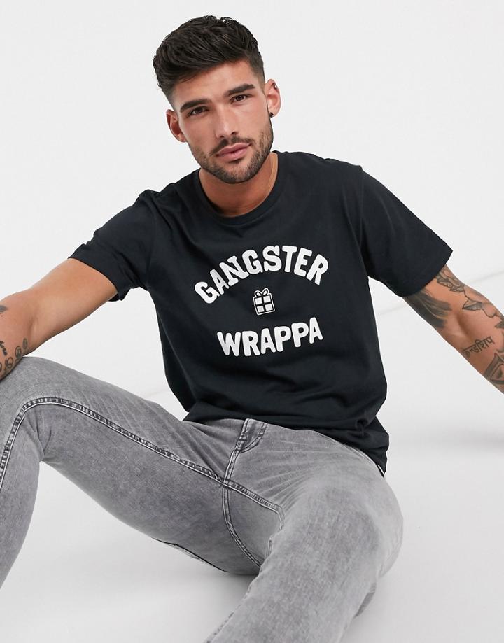 Jack & Jones Holidays Slogan T-shirt-black