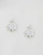 New Look Sparkle Flower Drop Earrings - Silver