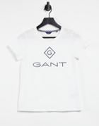 Gant Lock Up Crew Neck T-shirt In White