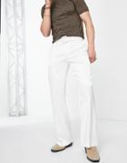 Asos Design Smart Flared Pants With Belt In High Shine White