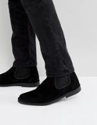 Selected Homme Royce Suede Chelsea Boots In Black - Black