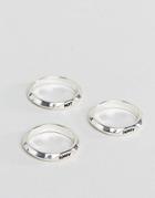 Asos Ring Pack With Sorry Not Sorry Slogan - Silver