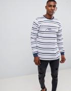 Boohooman Long Sleeve T-shirt In White - Multi
