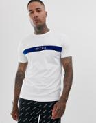 Nicce T-shirt With Chest Panel Logo In White - White