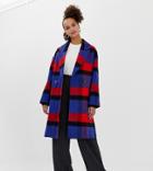 Collusion Double Breasted Check Coat-multi
