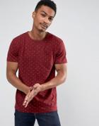 D-struct Geo Print T-shirt With Pocket - Red