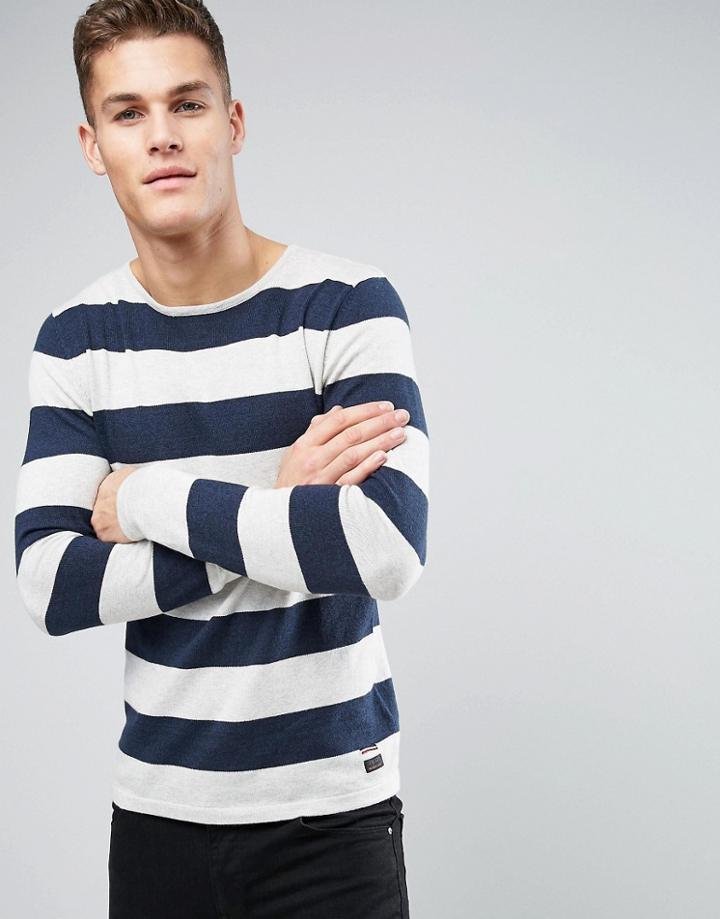 Produkt Knitted Sweater With Stripe - Navy