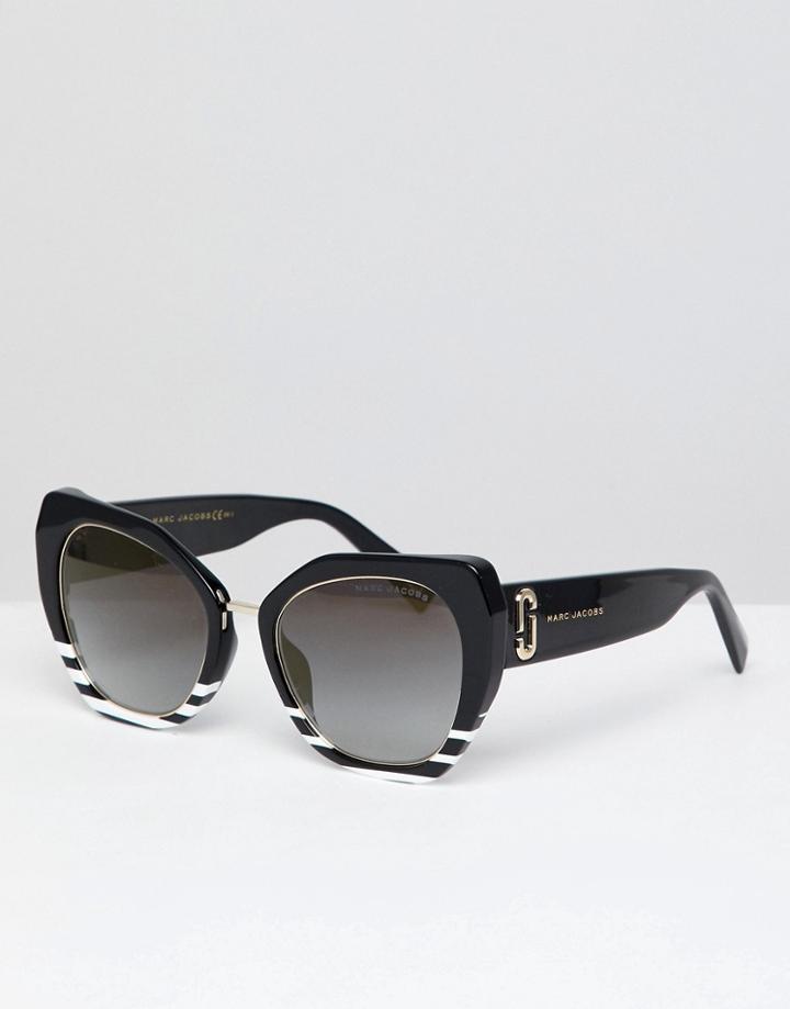 Marc Jacobs Cat Eye Sunglasses In Black & White - Black
