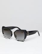 Marc Jacobs Cat Eye Sunglasses In Black & White - Black