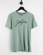 Jack & Jones Script Logo T-shirt In Green