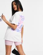 Hnr Ldn Oversized T-shirt With Graphic Back Print In White