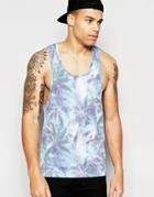 Another Influence Palm Print Tank - Blue