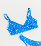 Peek & Beau Fuller Bust Exclusive Mix And Match Bikini Triangle In Blue Spot D-f-blues