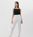 Asos Design Tall Striped Linen Slim Cigarette Pants-multi