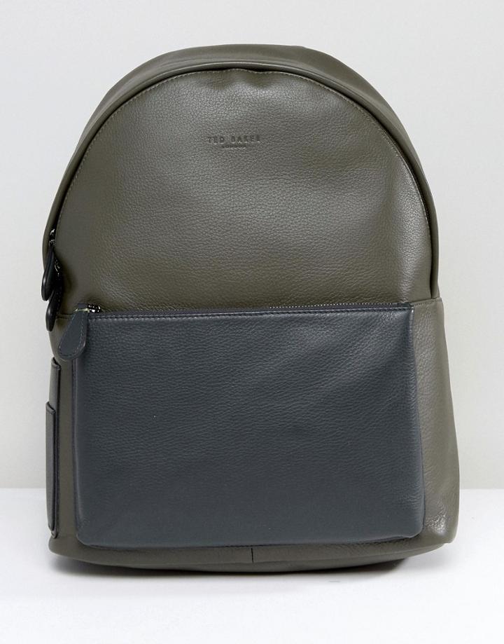 Ted Baker Backpack In Leather - Green