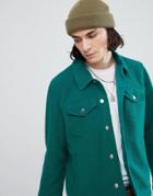Asos Fleece Western Jacket In Teal - Green