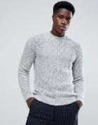 Mango Man Chunky Knit Sweater In Gray - Gray