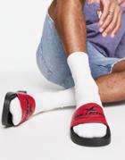 Hollister Slides In Black/red With Logo