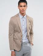 Asos Super Skinny Jersey Blazer In Mushroom - Brown