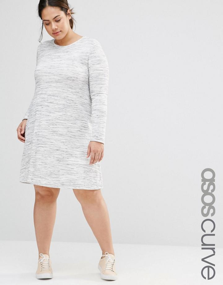 Asos Curve Casual Swing Dress In Space Dye - Multi