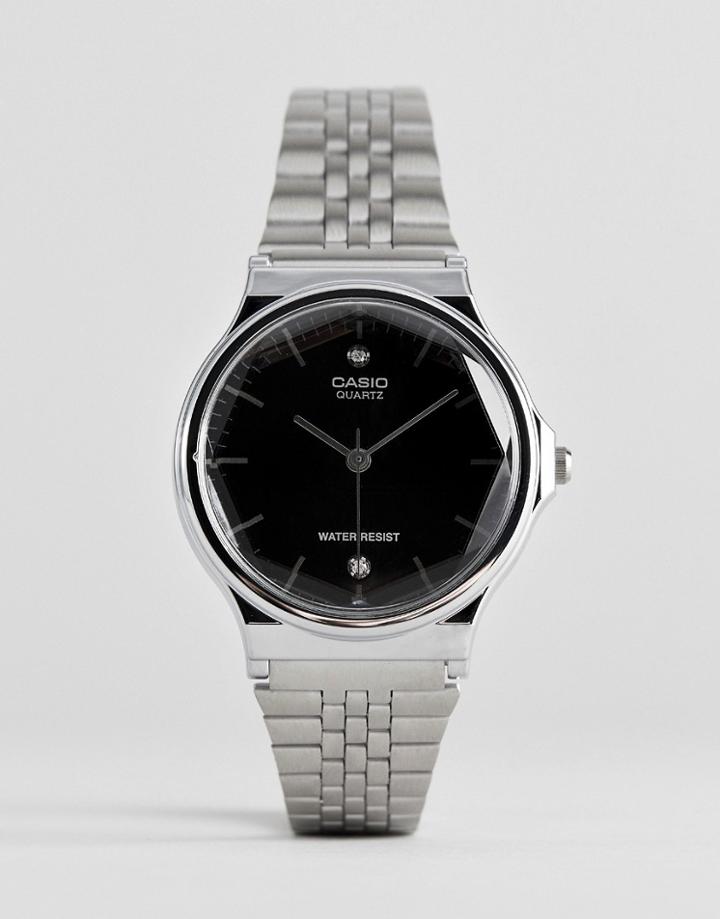 Casio Analogue Diamond Watch In Silver - Silver