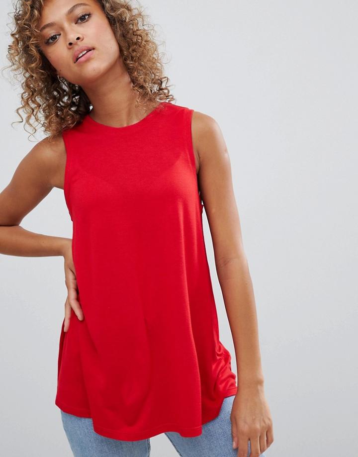 Asos Design Swing Tank In Red - Red