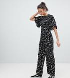 Fashion Union Tall Jumpsuit With Kimono Sleeves In Daisy Floral - Multi