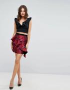 Forever New Mini Skirt In Jaquard - Red
