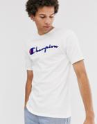 Champion Heritage Flock Script T-shirt In White