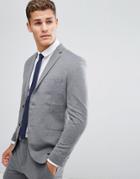 Jack & Jones Premium Slim Suit Jacket In Jersey - Gray