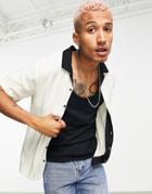 Night Addict Faint Printed Cuban Collar Short Sleeve Shirt In Cream-white