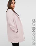 Elvi Plus Coat With Zip Details - Pink