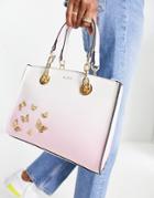 Aldo Pitari Tote Bag In Pastel Ombre With Butterfly Embellishment-multi