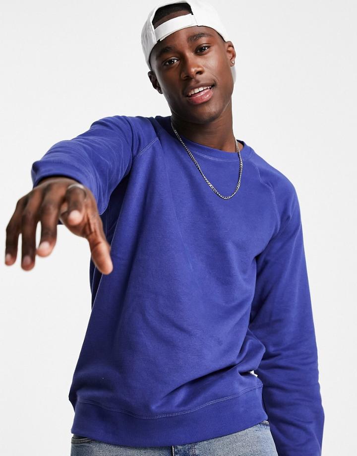 Only & Sons Crew Neck Sweat In Washed Blue - Part Of A Set-navy