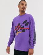 Crl By Corella Long Sleeve T-shirt With Printed Logo In Purple - Purple