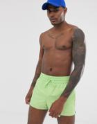 Asos Design Swim Short In Lime Green Super Short Length