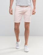Asos Denim Shorts In Skinny Light Pink - Pink