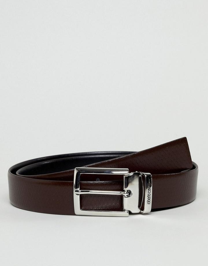 Roberto Cavalli Skinny Leather Belt - Black