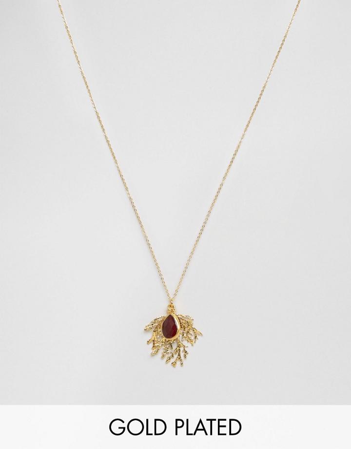 Ottoman Hands Fearn & Stone Pendant - Gold