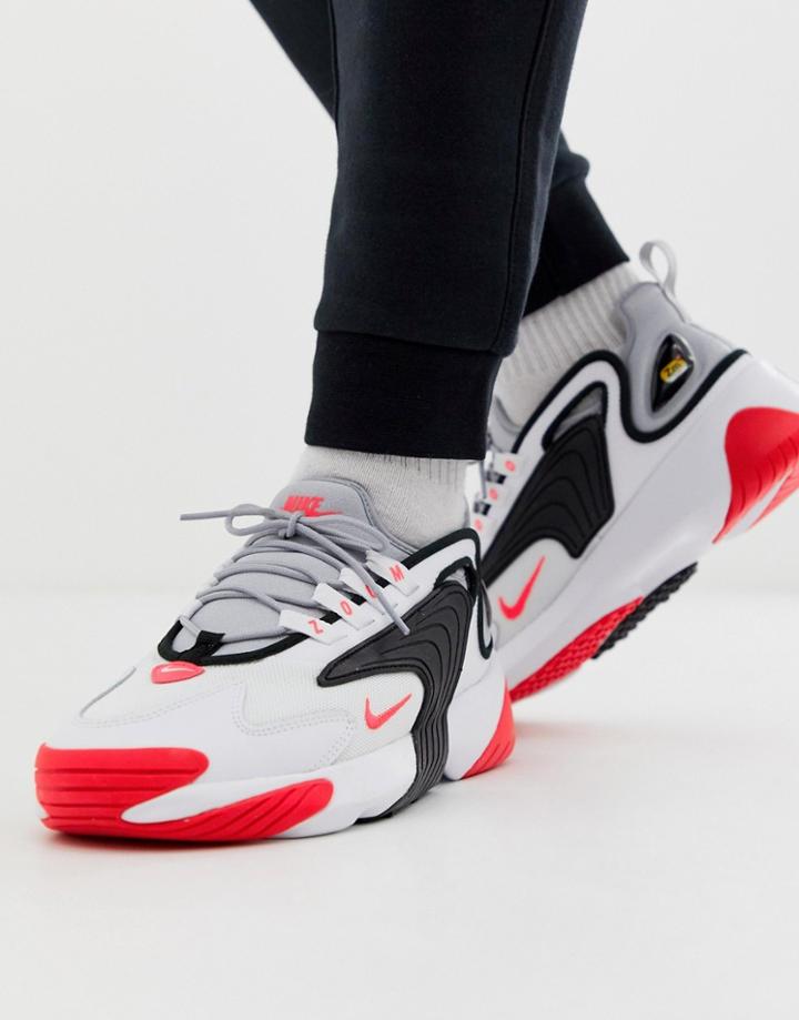 Nike Zoom 2k Sneakers In White And Red Ao0269-105